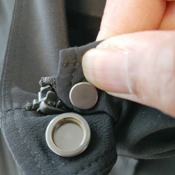 Eileen Fisher Black Silk Crepe de Chine Zip Front Jacket Sz M - Picture 9 of 11